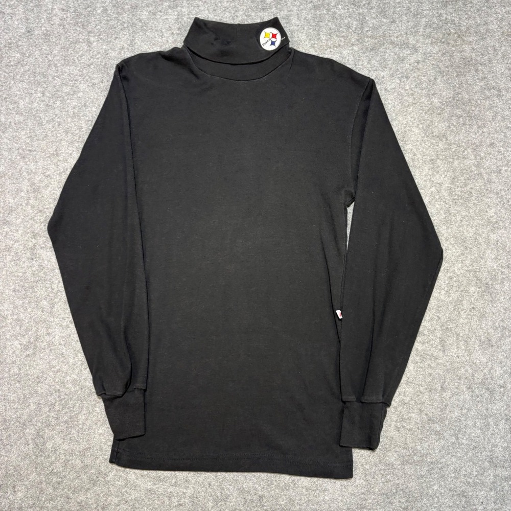 Vintage Majestic Pittsburgh Steelers Turtleneck Shirt Black Mens Medium USA Made